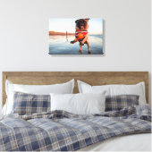 Spelbak op strand canvas afdruk (Insitu (Slaapkamer))