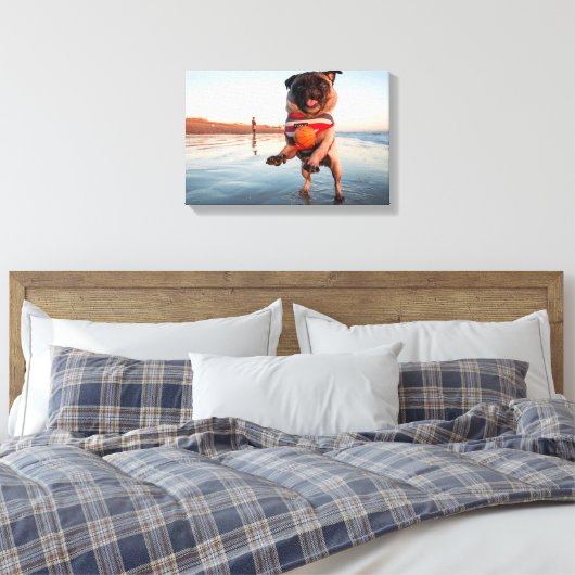 Spelbak op strand canvas afdruk (Insitu (Slaapkamer))