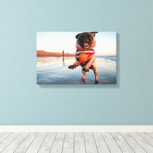 Spelbak op strand canvas afdruk (Insitu (Houten vloer))