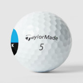 spelbal met zijn naam golfballen (Logo)