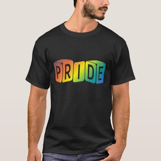 Spelblokjes Regenboogontwerp Pride Baby T-shirt (Voorkant)
