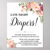 Spelbord roze late nachtkleppen Baby shower Poster (Voorkant)