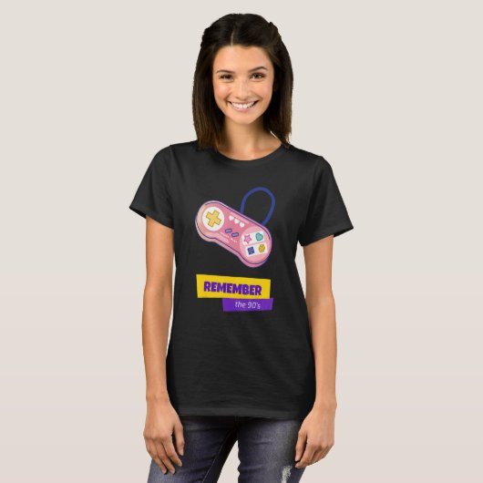  spelconsole 80s 90s Retro Party Fancy dre T-shirt (Voorkant volledig)