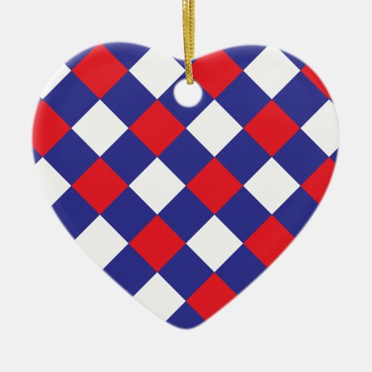 Speld 1 Rood wit blauw Keramisch Ornament (Voorkant)