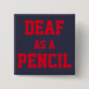 SPELD/BUTTON, "Doof als Potlood" Vierkante Button 5,1 Cm