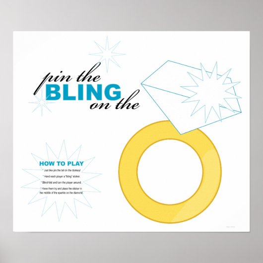 * speld de bling op de ring * BRIDAL SHOWER spel Poster (Voorkant)