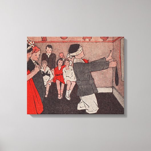 Speld de staart aan de ezel Vintage Kinderen Canvas Afdruk (Voorkant)