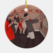 Speld de staart aan de ezel Vintage Kinderen Keramisch Ornament (Achterkant)
