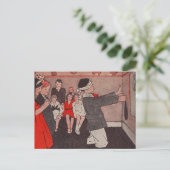 Speld de staart Ezel Vintage Kinderen Briefkaart (Staand voorkant)