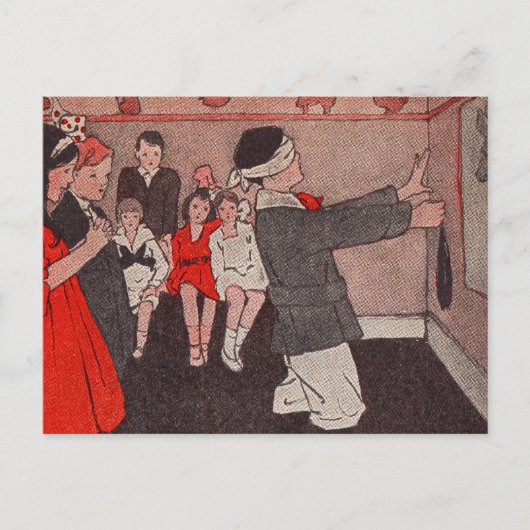 Speld de staart Ezel Vintage Kinderen Briefkaart (Voorkant)