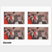 Speld de staart Ezel Vintage Kinderen Rechthoekige Sticker (Vel)