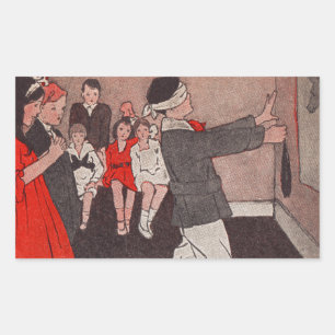 Speld de staart Ezel Vintage Kinderen Rechthoekige Sticker