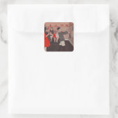 Speld de staart Ezel Vintage Kinderen Vierkante Sticker (Tas)