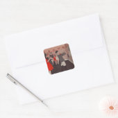 Speld de staart Ezel Vintage Kinderen Vierkante Sticker (Envelop)