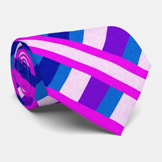 Speld in Paars, blauw en roze Stropdas (Opgerold)