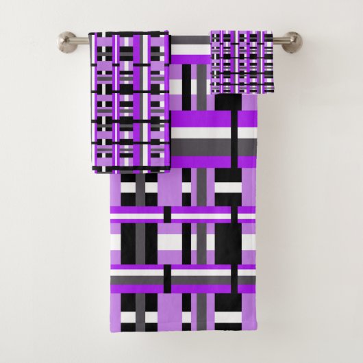 Speld in Paars, zwart en grijs vet Bad Handdoek (Insitu)