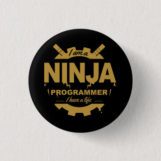 Speld knop programmeur - Ik ben een ninja Ronde Button 3,2 Cm