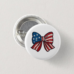 🎀 Speld met patriottisme – USA Vlag Strik Knop 🇺 Ronde Button 3,2 Cm