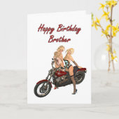 Speld-op de verjaardagskaart van fietsermeisjes kaart (Gele Bloem)