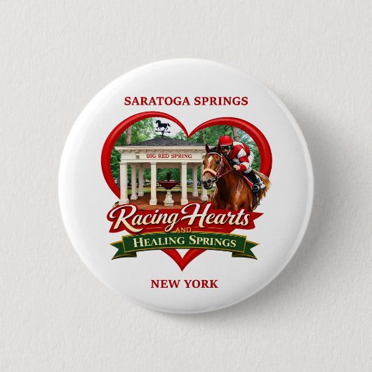 Speld - Racing Hearts en Healing Springs Ronde Button 5,7 Cm (Voorkant)
