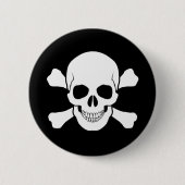 SPELD VOOR SKULL EN CROSSBONES RONDE BUTTON 5,7 CM (Voorkant)