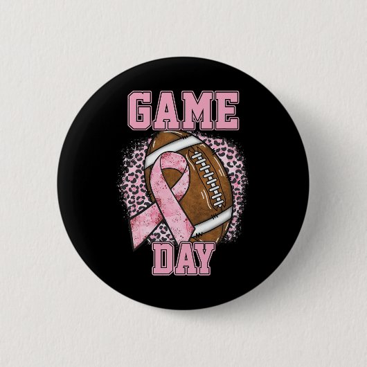 Speldag - Borstkanker - Roze Football Ronde Button 5,7 Cm (Voorkant)
