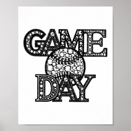 Speldag Bysebyl Rhinestone Bysebyl Speler Sport M Poster (Voorkant)