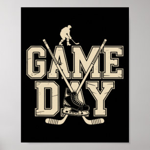 Speldag, ijshockeyspeler en schaatsen voor sport L Poster