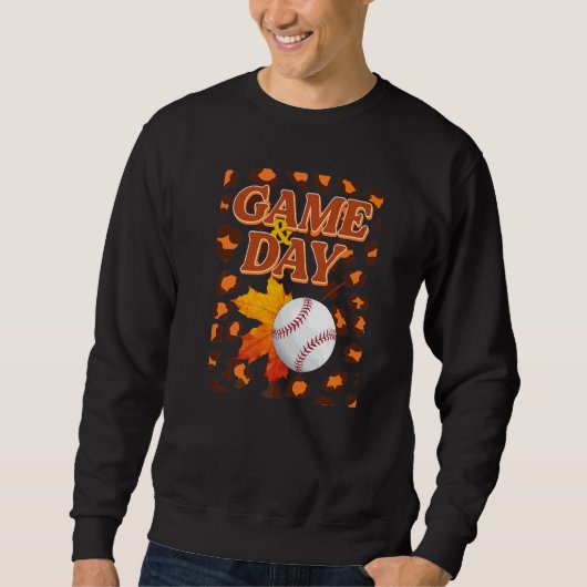 Speldag Luipaard Herfstbladeren Baseball  Moeder G Trui (Voorkant)