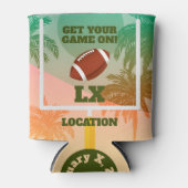 Speldag met palmen en Footballs Blikjeskoeler (Voorkant)