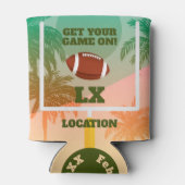 Speldag met palmen en Footballs Blikjeskoeler (Achterkant)