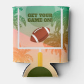 Speldag met palmen en Footballs Blikjeskoeler (Voorkant)