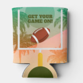 Speldag met palmen en Footballs Blikjeskoeler (Achterkant)