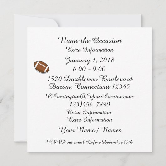 Speldag / Pot Luck / Uitnodiging voor verzamelen (Achterkant)