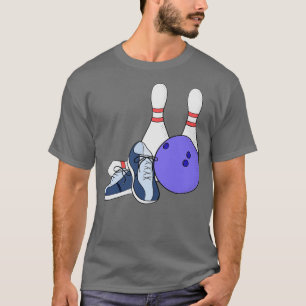 Spelden bal en schoenen voor bowling t-shirt