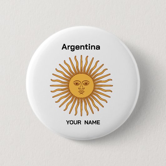 Speldje Argentina Sol de Mayo Naam Aanpassen (Voorkant)