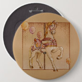 Speldjes, Buttonnen - Paarse Pony Carrousel Ronde Button 6,0 Cm (Voorkant /achterkant)
