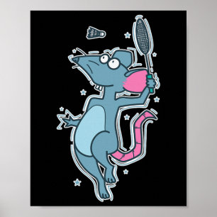 Spelen Badminton Rat Poster