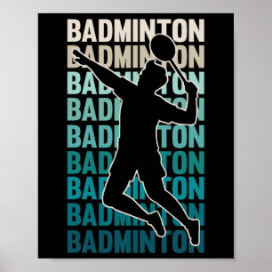  spelen Badminton Silhouette Sport Speler Shu Poster