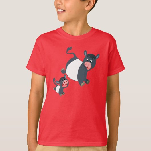 Spelen Belted Galloway Koe & Kalf Kinder T-shirt (Voorkant)