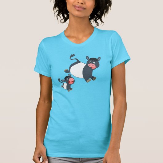 Spelen Belted Galloway Koe & Kalf Vrouwen T-shirt (Voorkant)