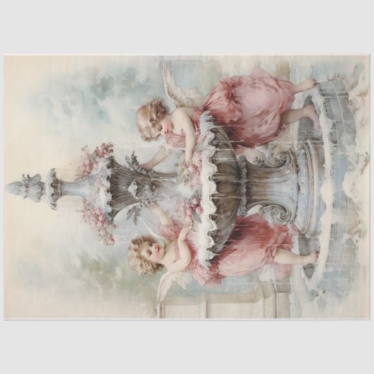 Spelen bij de fontein tissuepapier (Voorkant)