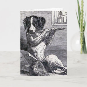 "Spelen de Vintage Illustratie hond die van de Kaart