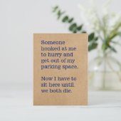 Spelen die we spelen in auto's/herkenbare Jerken Briefkaart (Staand voorkant)