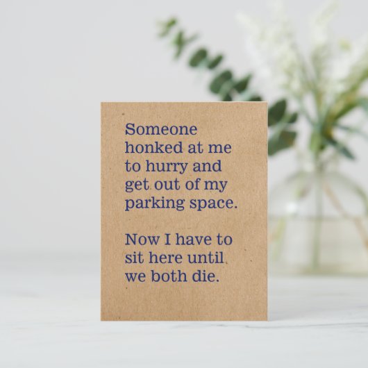 Spelen die we spelen in auto's/herkenbare Jerken Briefkaart (Staand voorkant)