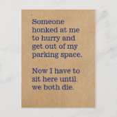 Spelen die we spelen in auto's/herkenbare Jerken Briefkaart (Voorkant)