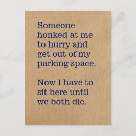 Spelen die we spelen in auto's/herkenbare Jerken Briefkaart