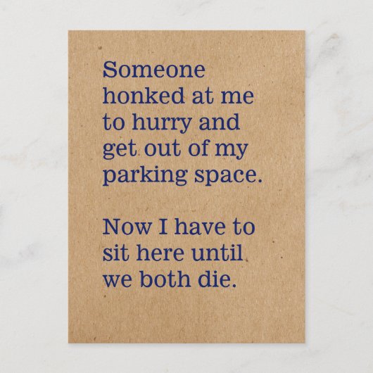 Spelen die we spelen in auto's/herkenbare Jerken Briefkaart (Voorkant)