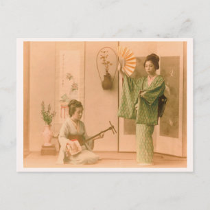 "Spelen en dansen" 舞 物Instrumenten 日 本 Briefkaart