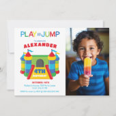 Spelen en springen blauw en rood foto kaart (Voorkant)